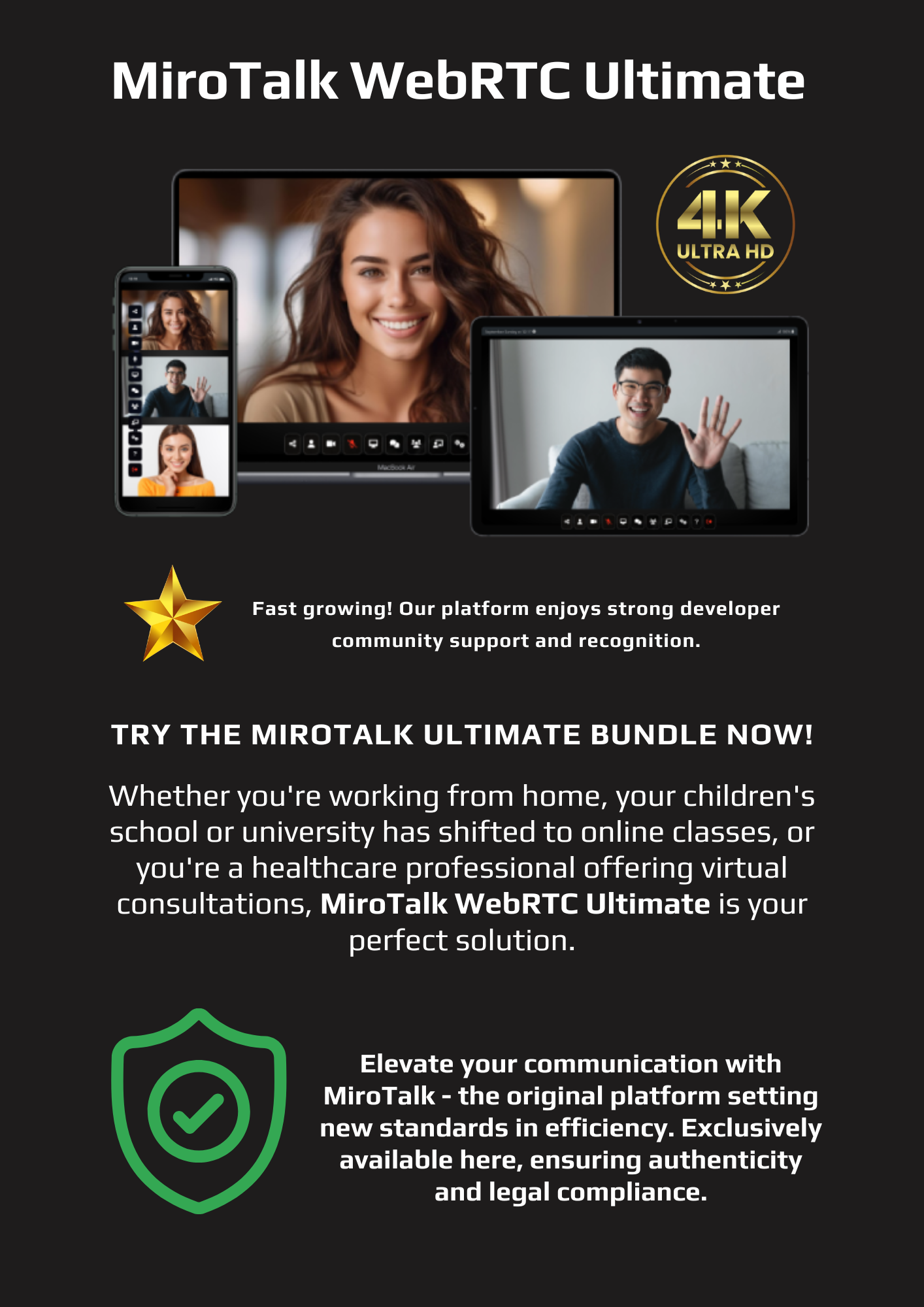 MiroTalk Ultimate Bundle: All-in-One WebRTC for LiveSmart Streaming & Video Conferencing