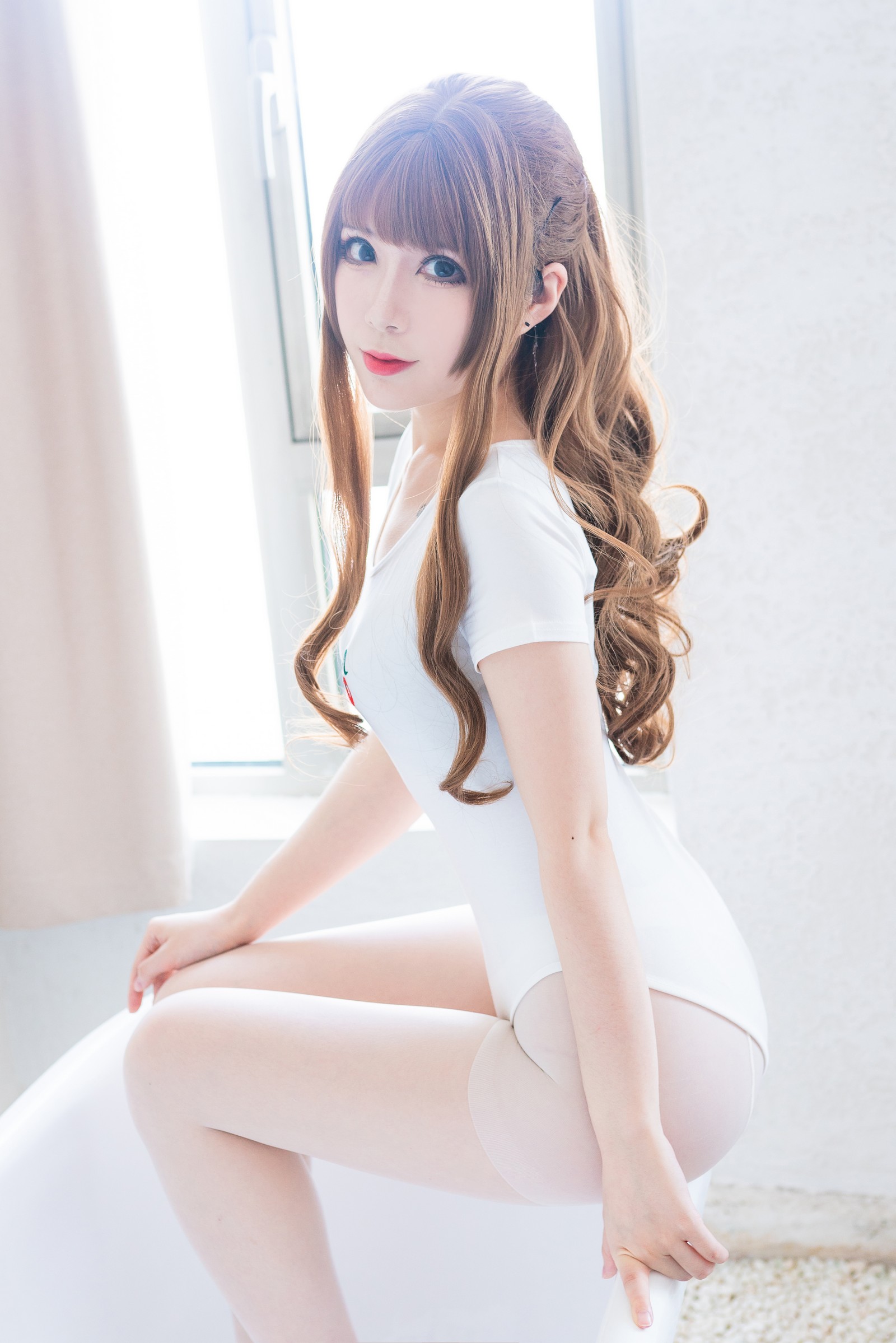 羊大真人 – 白色樱桃体操服 Cosplay 写真集（34P-316.5MB）青春运动系插图8