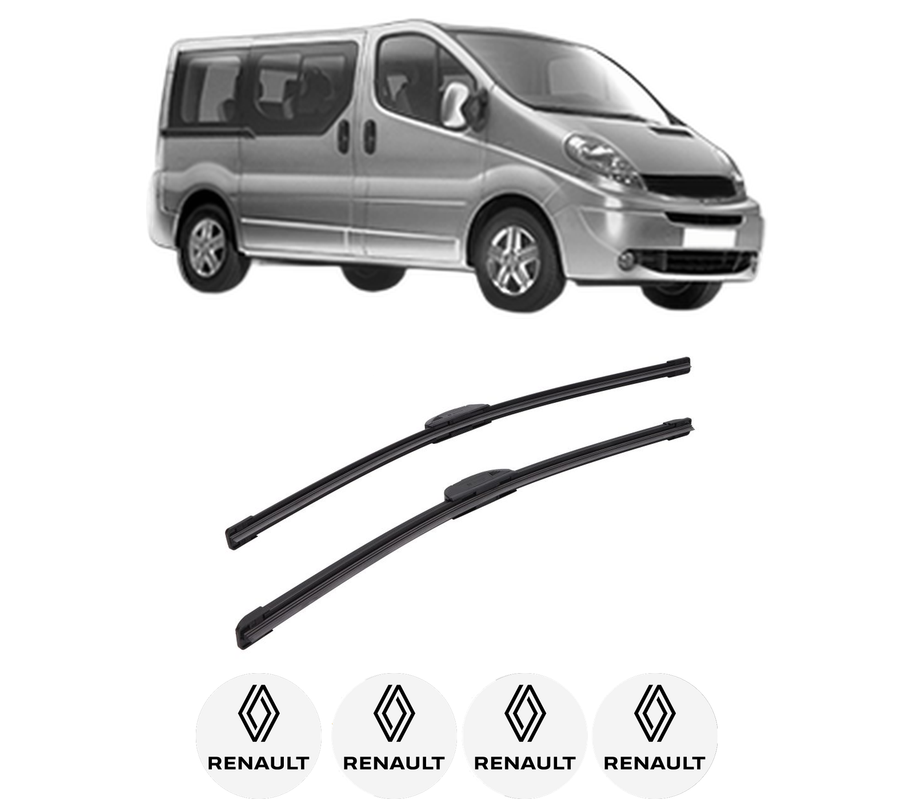 Set stergatoare auto RENAULT TRAFIC II Bus (JL) din 2001-2018, pentru parbriz auto, 2 bucati, Bosch Aerotwin Retrofit, din cauciuc siliconat rezistent, 4 Stickere Auto RENAULT