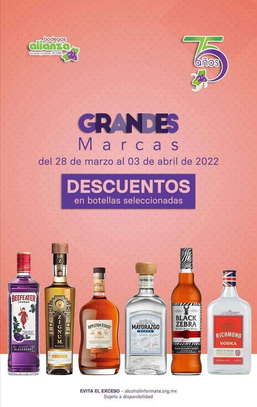 Bodegas Alianza: Ofertas Grandes Marcas vigentes del Lunes 28 de Marzo al Domingo 3 de Abril 