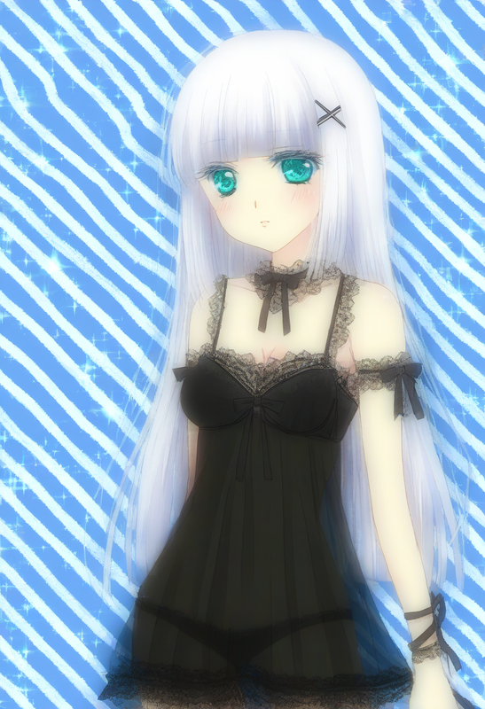 1girl, striped background, {{{{{close-up}}}}}, aqua eyes, long hair, hime cut, w s-93511018