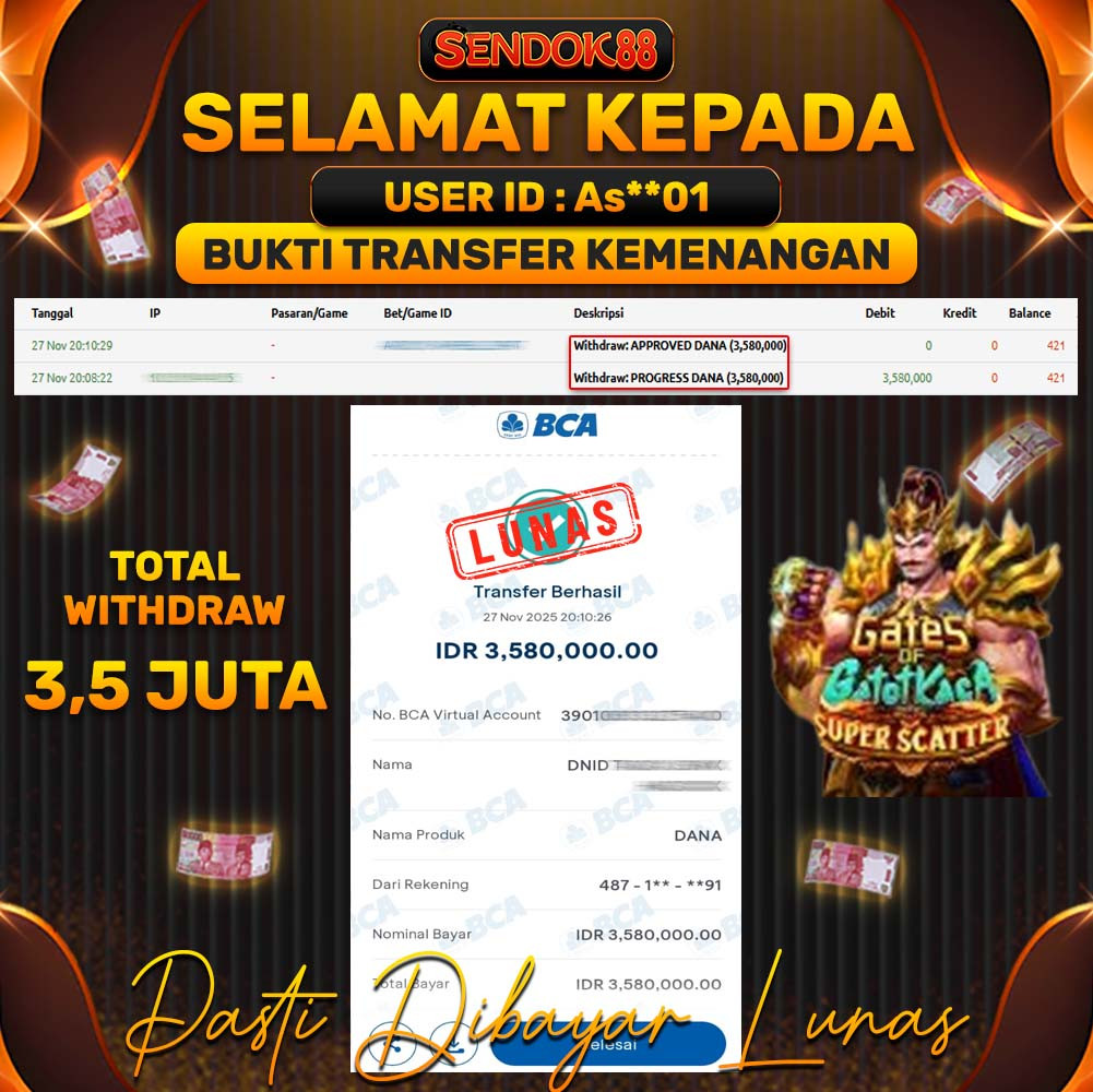 SENDOK88 JEPE! GATES OF GATOTKACA SUPER SCATTER Rp 3.580.000,- LUNAS!
