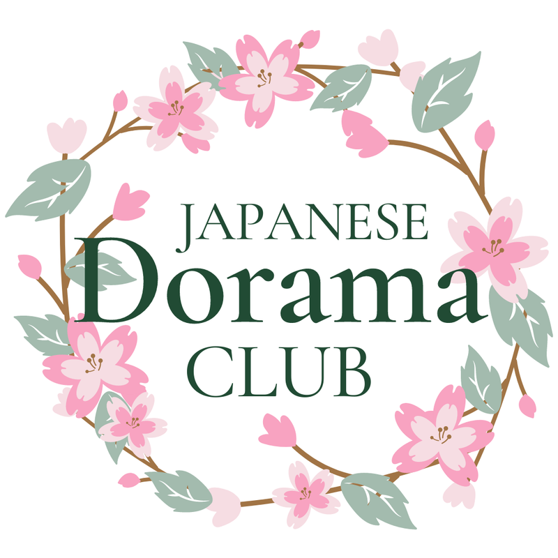 badge sakura flowers green leaves japanese dorama club