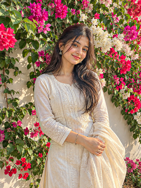 Bougainvillea Female Garden Portrait | PromptGet