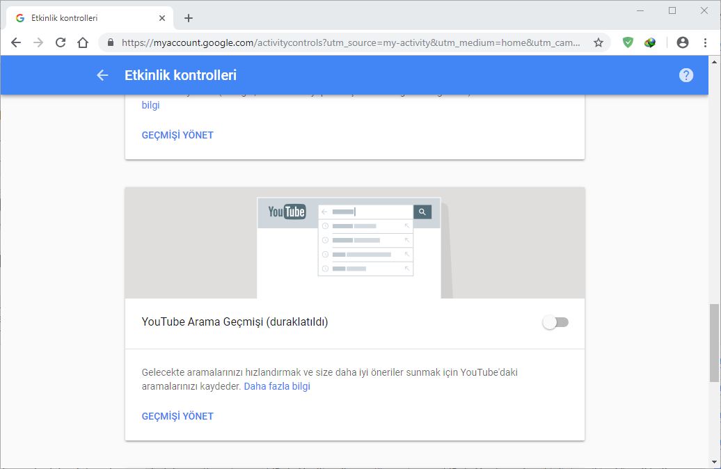 google etkinlik kontrolleri