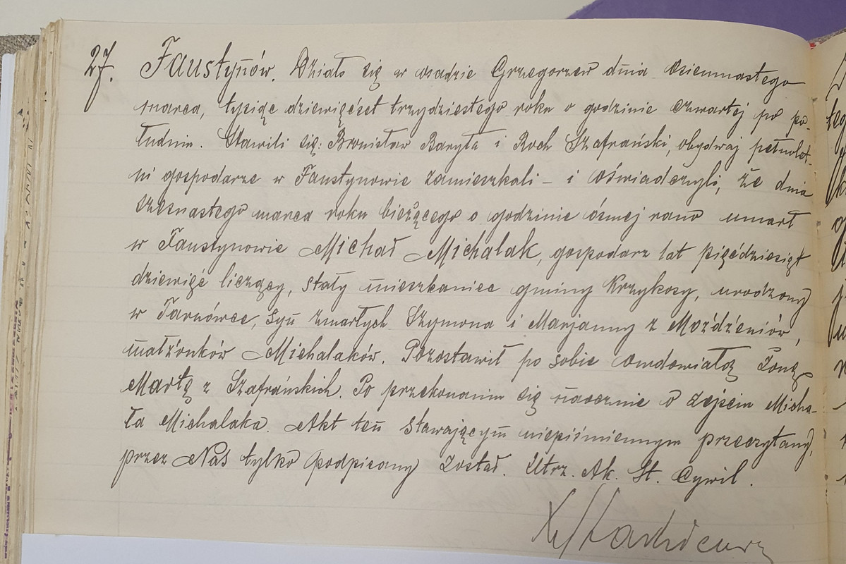 michal michalak akt zgonu