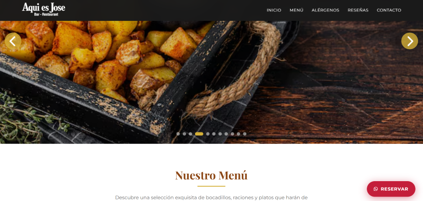 Web con reservas, información del negocio y reseñas — WirchiLive TPV