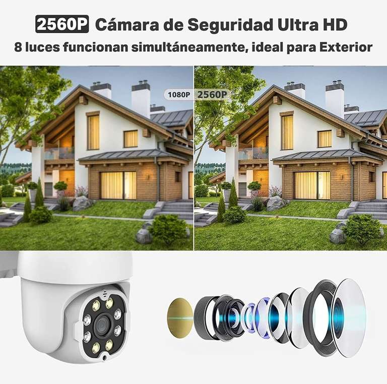 Amazon: Cámara de seguridad Seedary PTZ 2K audio 2 vías 
