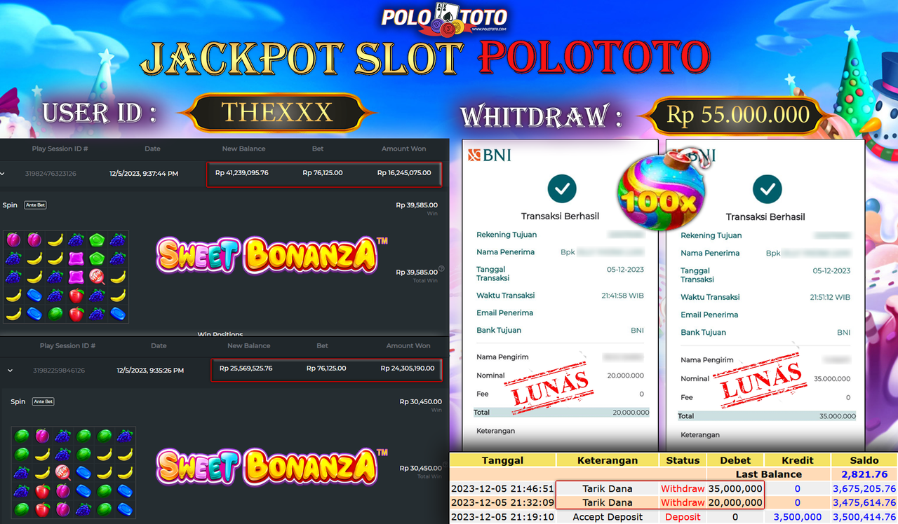 BUKTI PEMBAYARAN JACKPOT DIPOLOTOTO DIBAYAR LUNAS!!!