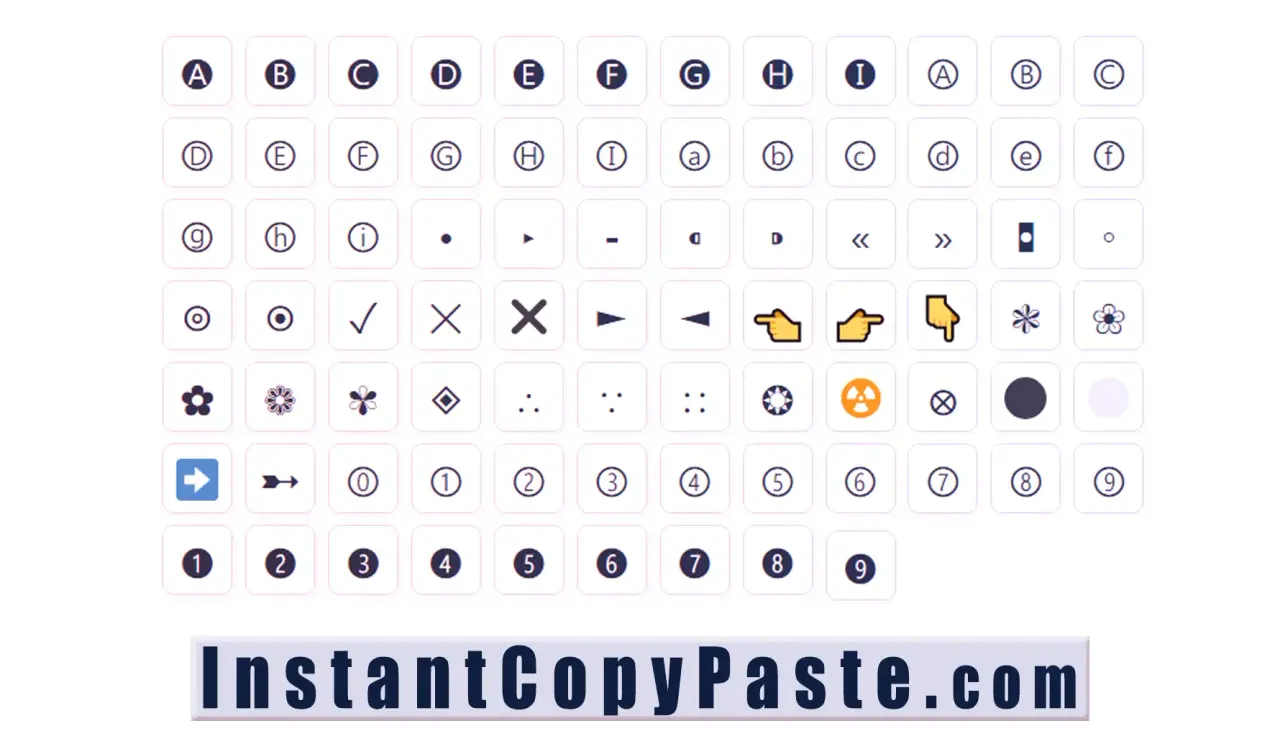 Bullet Point Symbols Copy and Paste