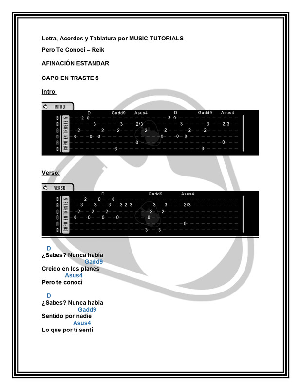 Pero Te Conocí REIK Letra y Acordes by MUSICTUTORIALS_page-0001