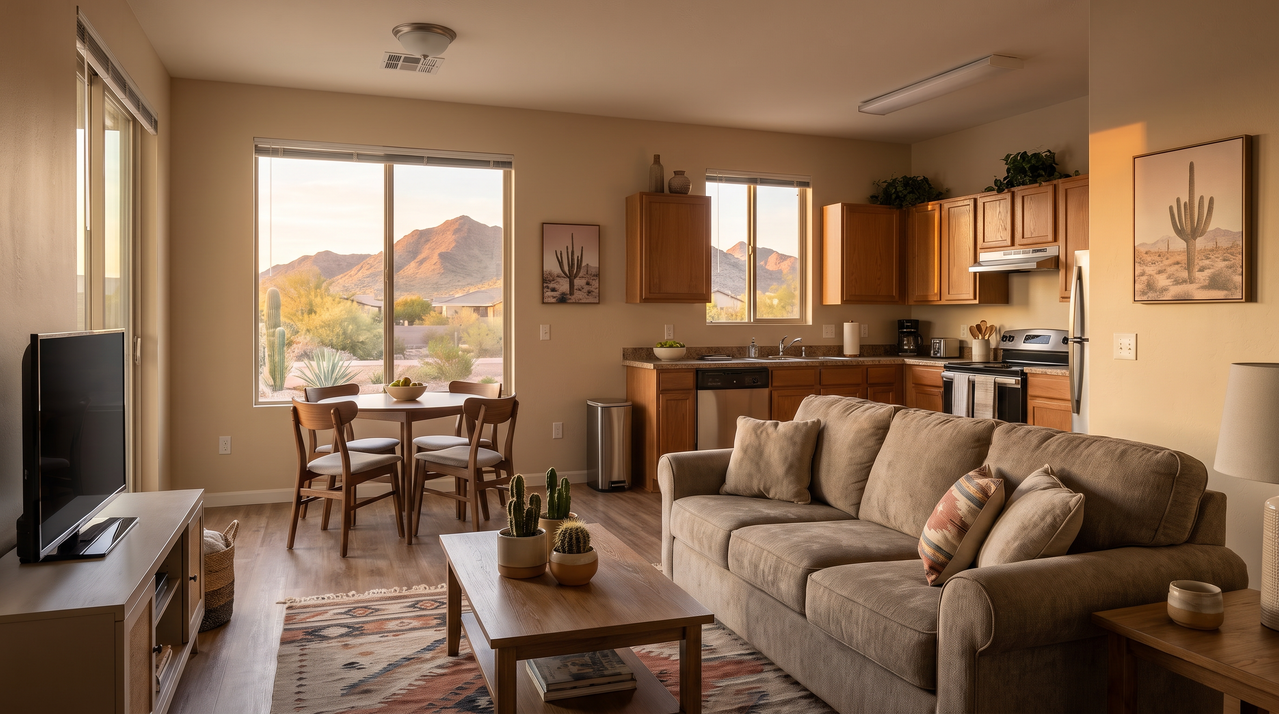 A rented apartment in Tucson, Arizona