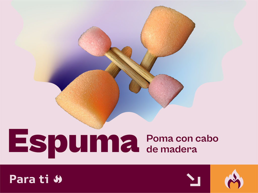 Set Pomas Espuma x4 cabo de madera Para Stencil Y Difuminar pinturas