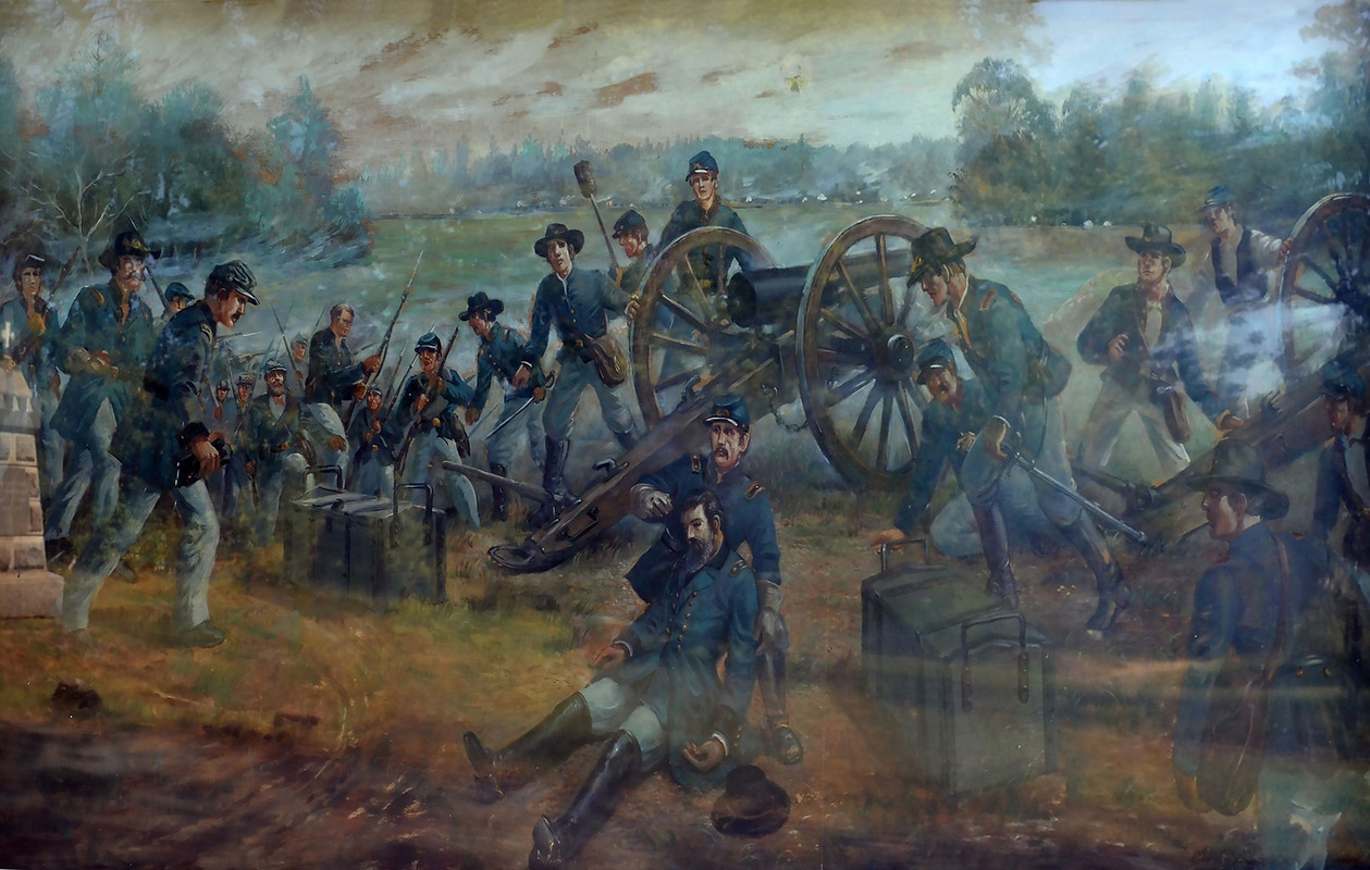 Civil americana,spotsylvania,muerte del general Sedgwick en el campo de batalla