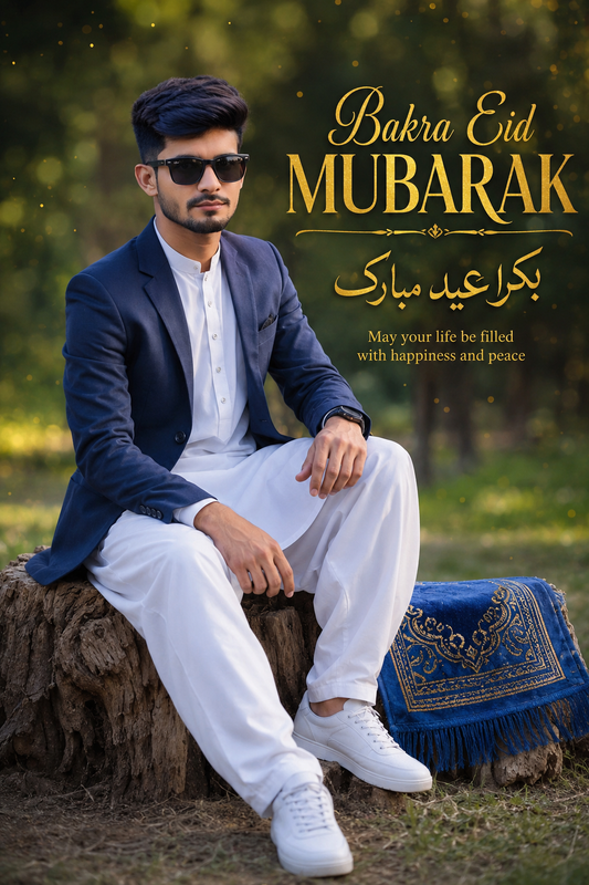 Bakra Eid 2026 Eid Mubarak wishes by independent artist Sharik Khan Jr featuring festive digital engagement and entertainment media presence