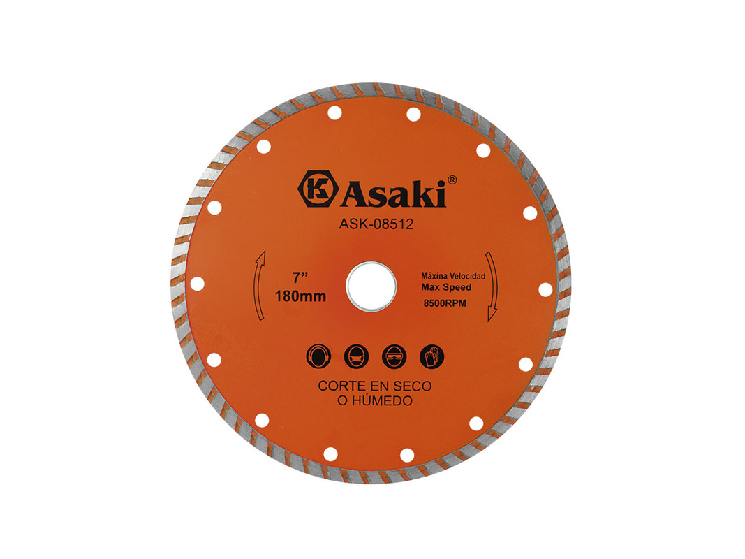 DISCO DIAMANTADO TURBO 180MM ASAKI