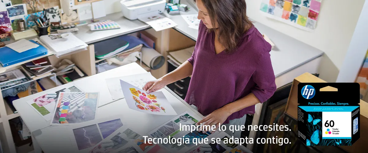 Cartucho de tinta original HP 60 en tricolor.