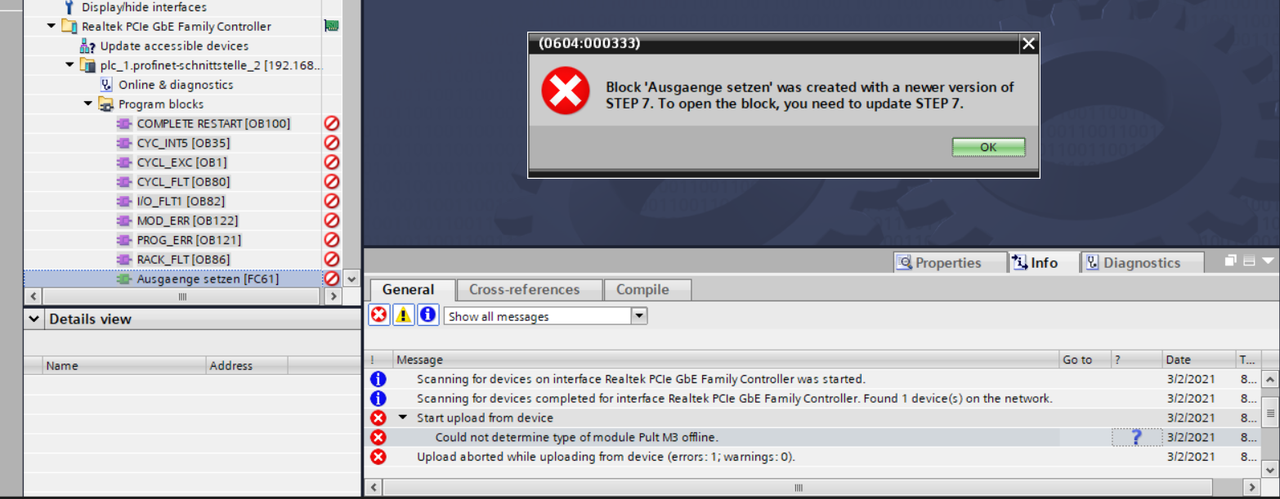 I cant upload program to a project I cant upload program to a project