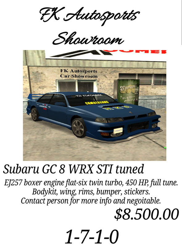 [FK AUTOSPORTS] Subaru GC 8 WRX STI Tuned (Sultan) FK-Autosports-Subaru-GC-8
