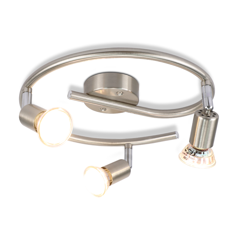 Glitzerlife LED Deckenstrahler Schwenkbar GU10 Deckenleuchte Chrom - Deckenspots 3 Flammig Deckenlampe Für Bad Küchen Flur Schlafzimmer Leuchtmittel Enthalten_voghion.com