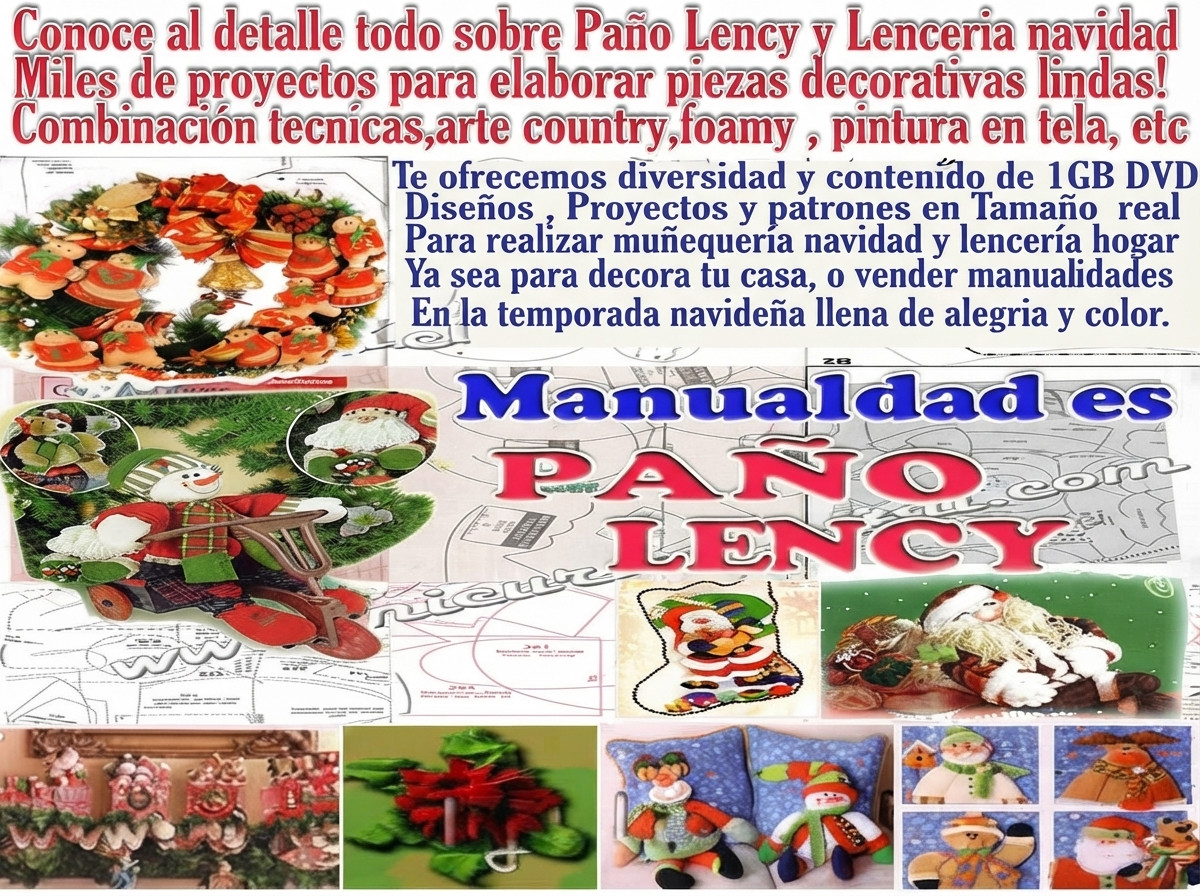 manualidades con lency de navidad molde PAÑO LENCY