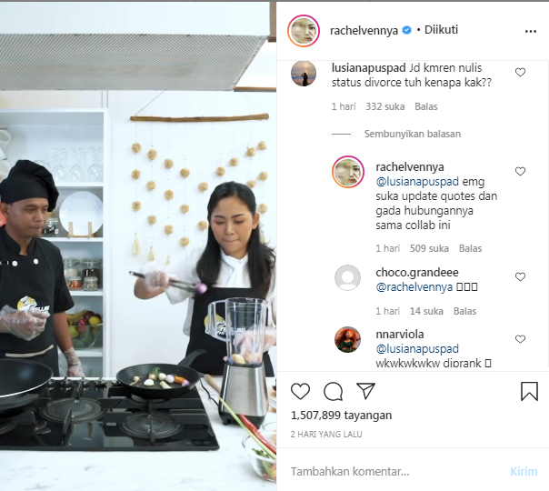 Rachel Vennya buka suara soal postingan yang ramai diperbincangkan