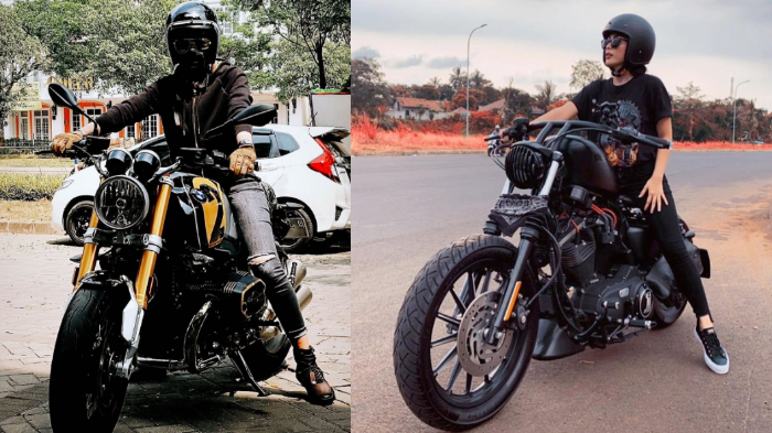Nikita Mirzani dan Selvi Kitty saat mengendarai motor gede