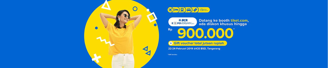 Promo diskon khusus hingga Rp 900 ribu untuk pembelian di booth tiket.com