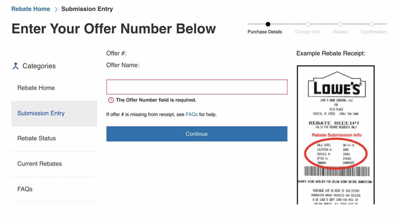 lowes rebate center