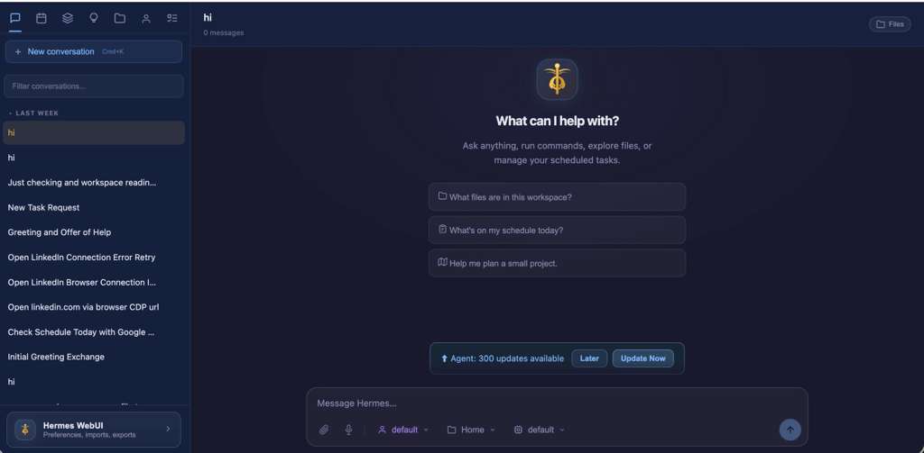 Hermes New Chat UI