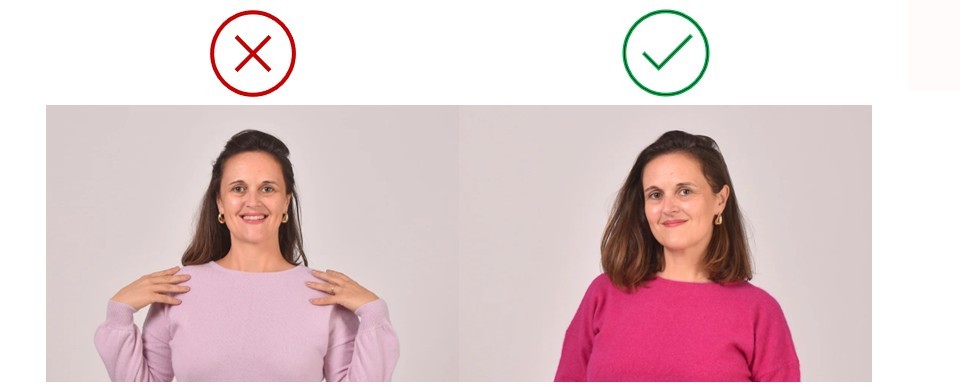Exemple de bonne couleur vs mauvaise couleur sur une femme en colorimétrie