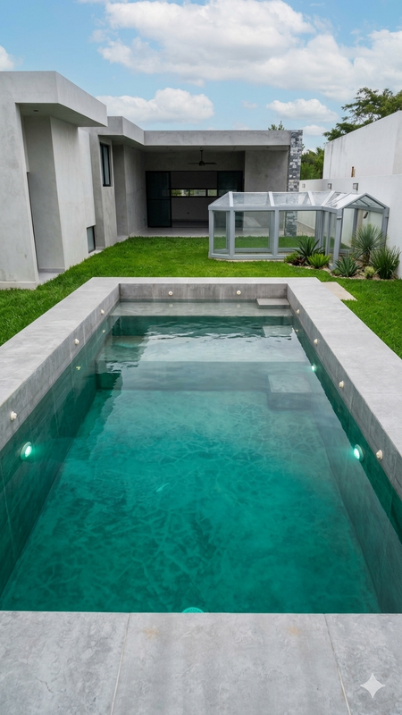 Private concrete pool at La Rejoyada Komchén Mérida