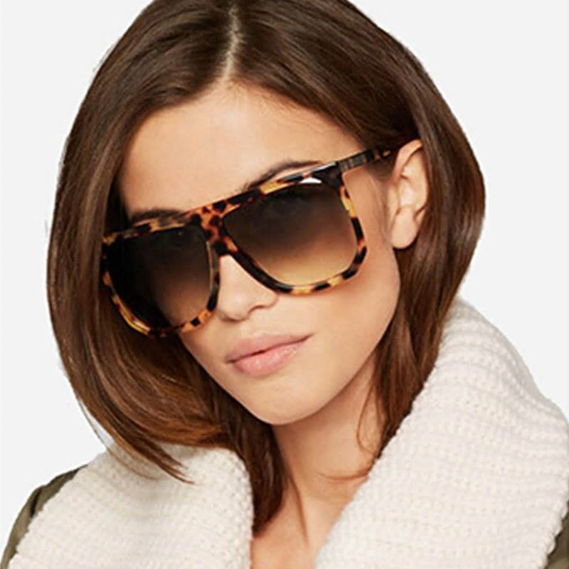 everyone oversized low gauge BROWN Sサイズ Oversized Womens Ladies Sunglasses Square Black Leopard