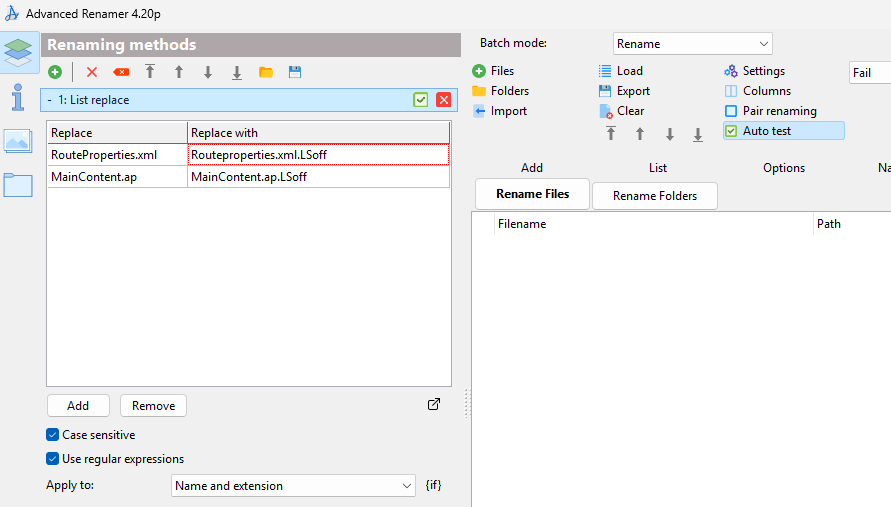 Method List replace