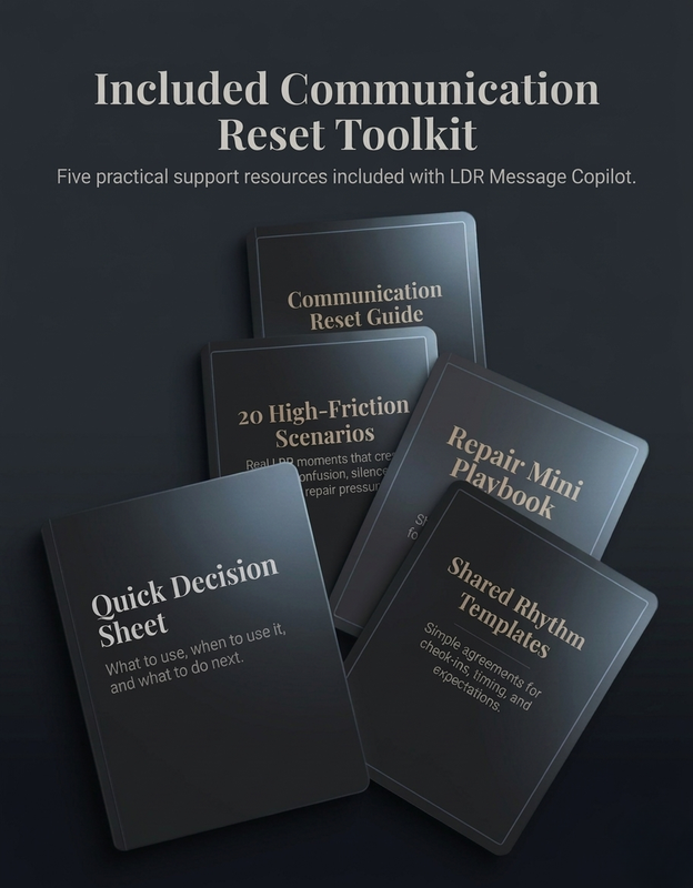 5-resource Communication Reset Toolkit included with LDR Message Copilot
