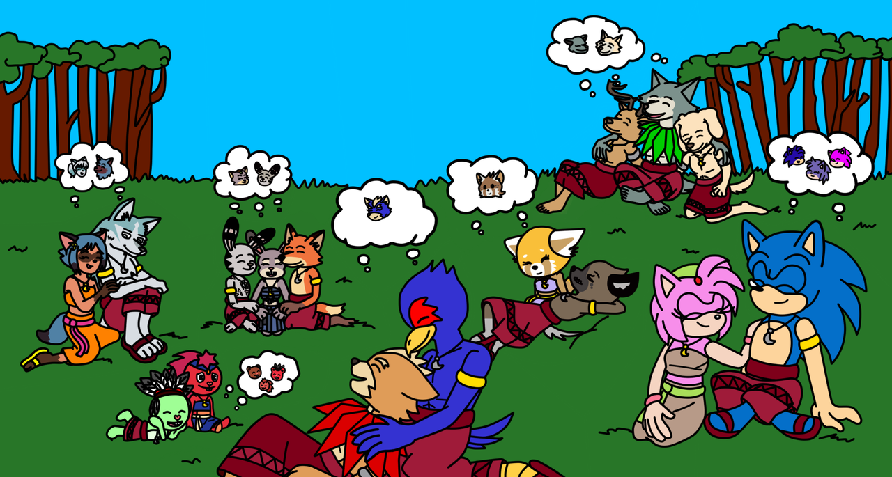 mr. wolf, legoshi, sonic the hedgehog, louis, michiru kagemori, and etc (sonic the hedgehog (series) and etc) created by ameth18 and sirinathehedgehog