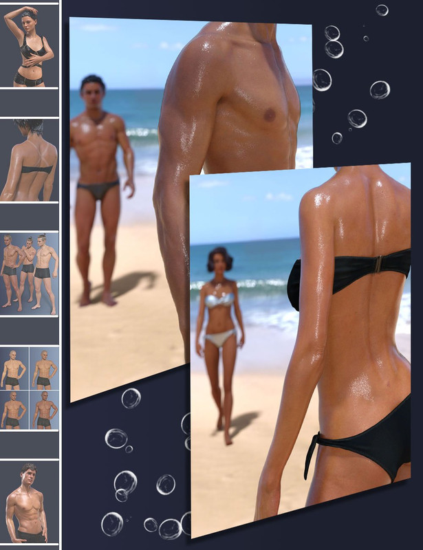 Wet and Tanned Skins for Genesis 8 Bundle