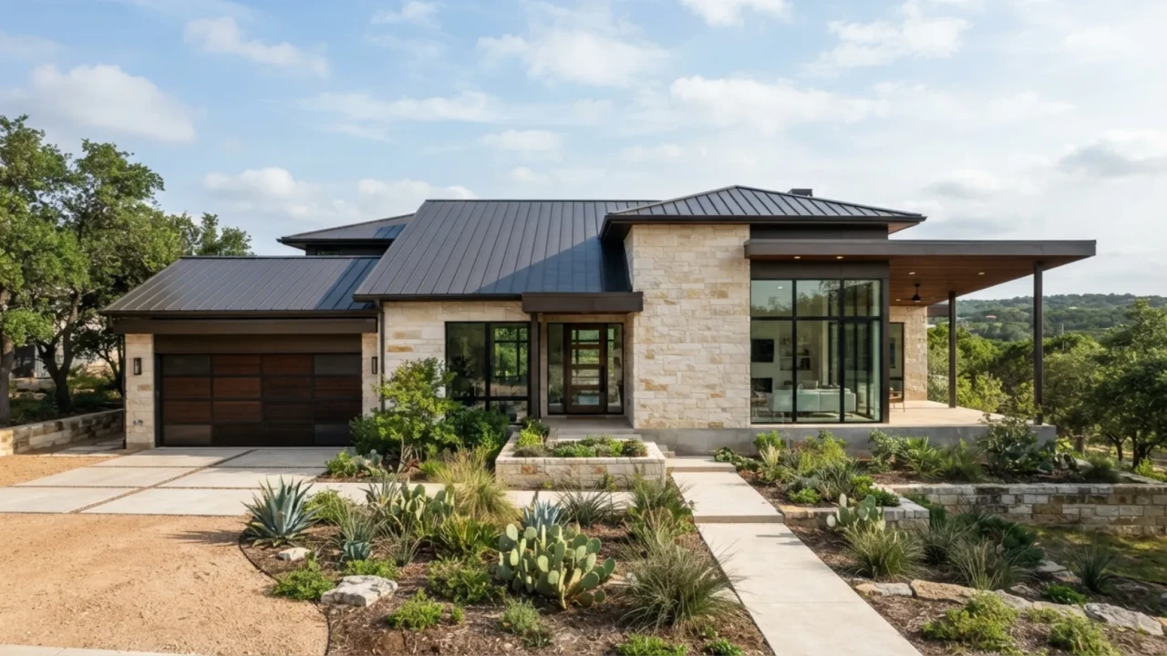 Standing seam metal roof on a residential home in San Antonio Texas