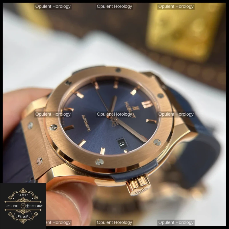 Hublot Classic Fusion King Gold Plated 42mm Blue Dial Swiss Automatic Movement