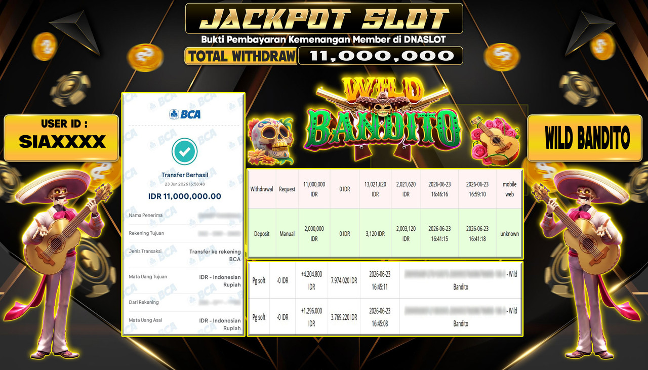 JACKPOT SLOT WILD BANDITO 23 JUNE 2026