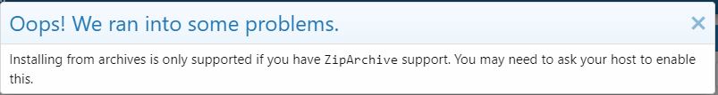 Lỗi ZipArchive support khi cài Add-ons cho bản xenforo 2.1.0