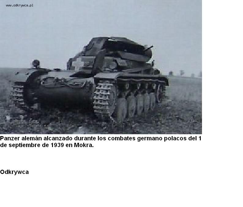 Panzer alemán alcanzado durante los combates