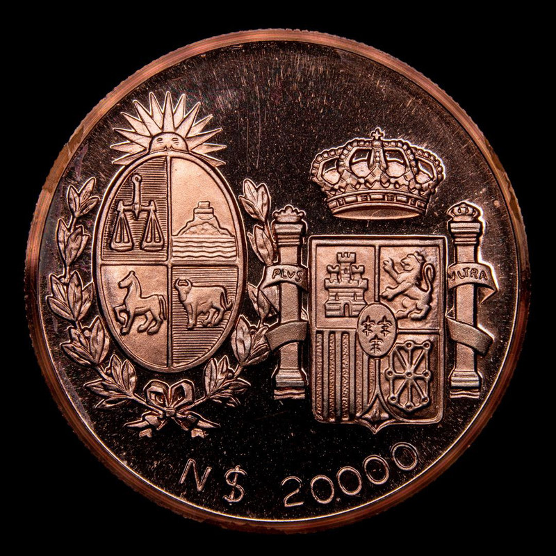 Uruguay •1983• 20.000 Nuevos Pesos •Ensayo en cobre• 353-2