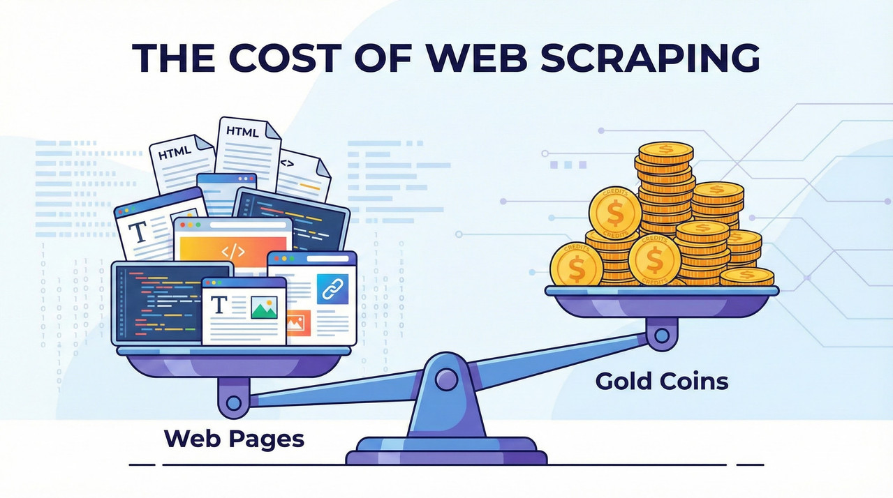 Visual representation of Credit Cost vs Pages Scraped