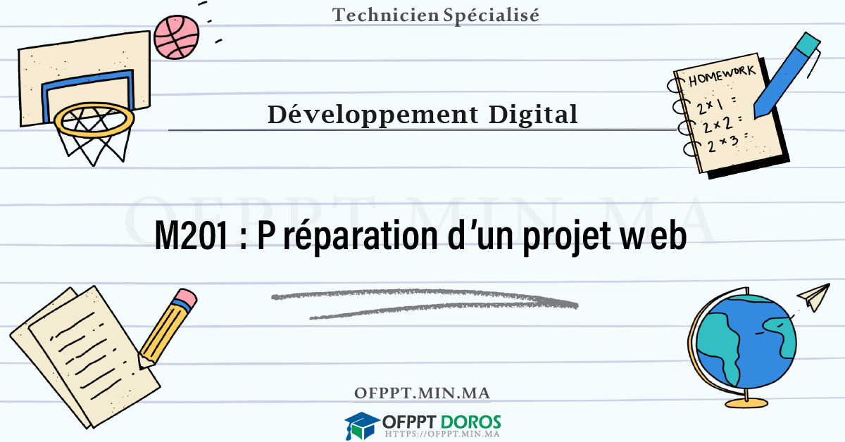 Sommaire détaillé du cours Préparation d’un projet web M201 OFPPT - Structure du module