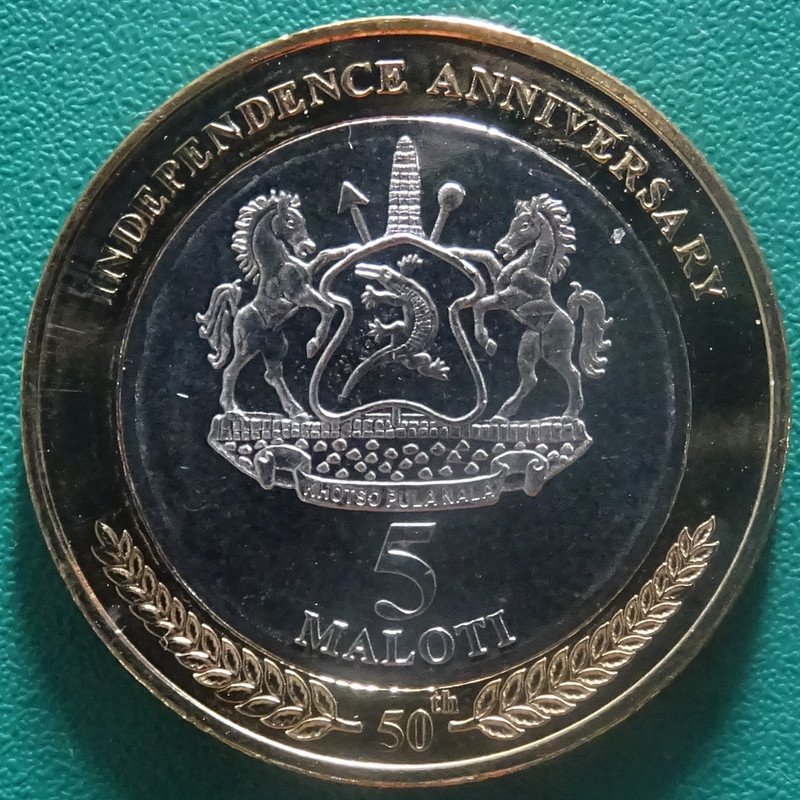 5 Maloti. Lesotho (2016) 50 Aniversario de la independencia LES-5-Maloti-2016-50-aniversario-de-la-independencia-rev