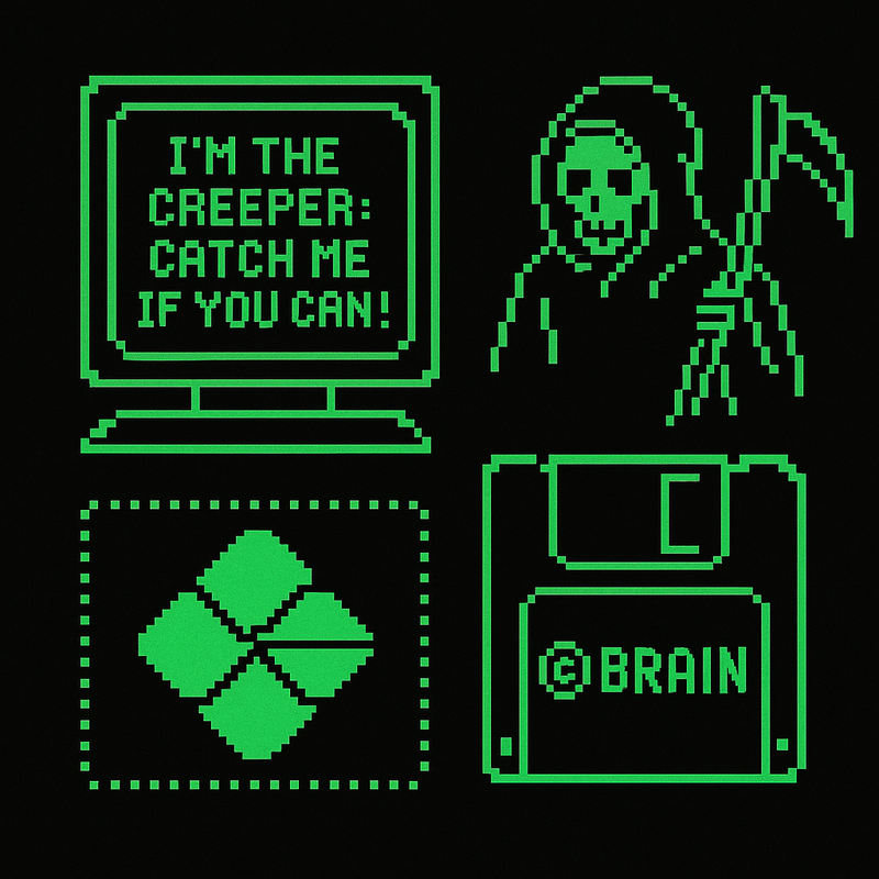 Creeper ou Brain: o “Paciente Zero” da Era dos Vírus Digitais 🦠💻