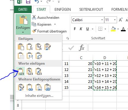 Paste back as values