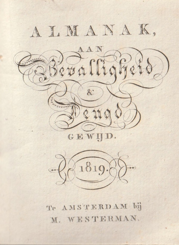  - Almanak aan bevalligheid en deugd gewijd. 1819