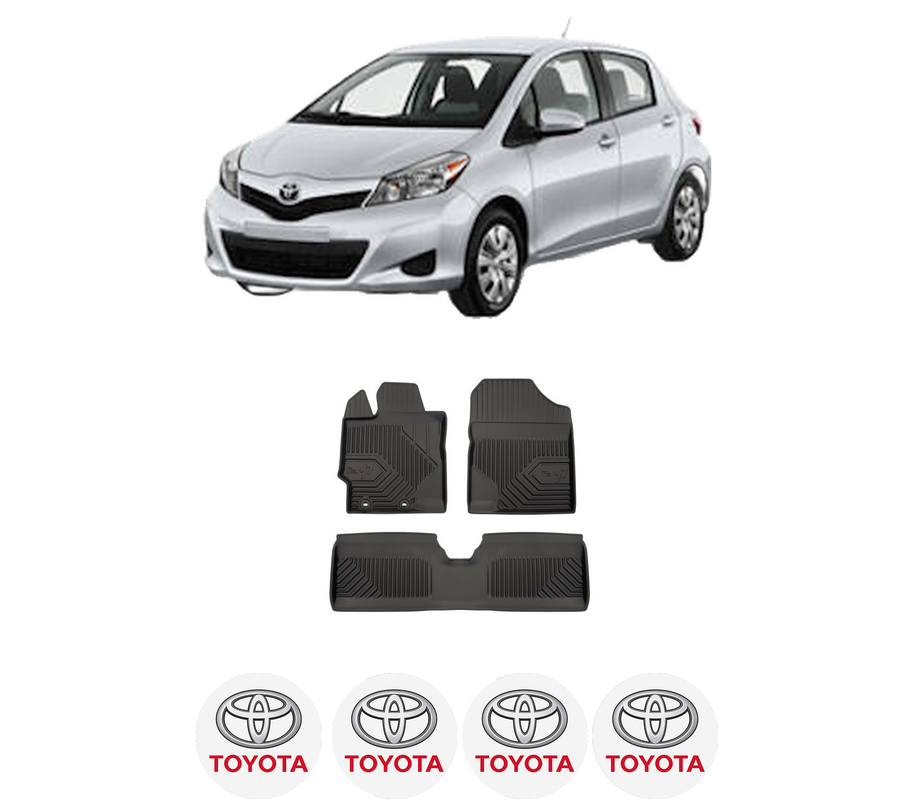 Set covorase presuri TOYOTA YARIS Hatchback Van (_P13_) din 2012-2020, auto, din cauciuc thermoplastic, 4 Stickere auto cu TOYOTA